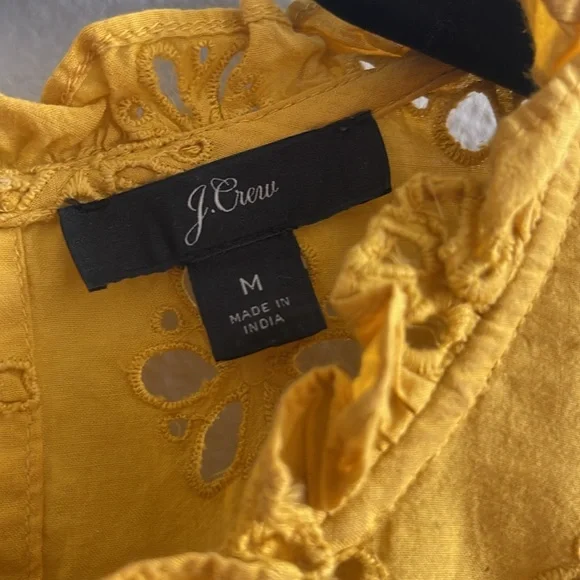 J.Crew Yellow Eyelet Blouse - Picture 4 of 6